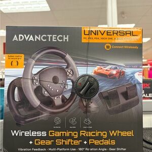 Wireless Gaming Racing Wheel - Black
